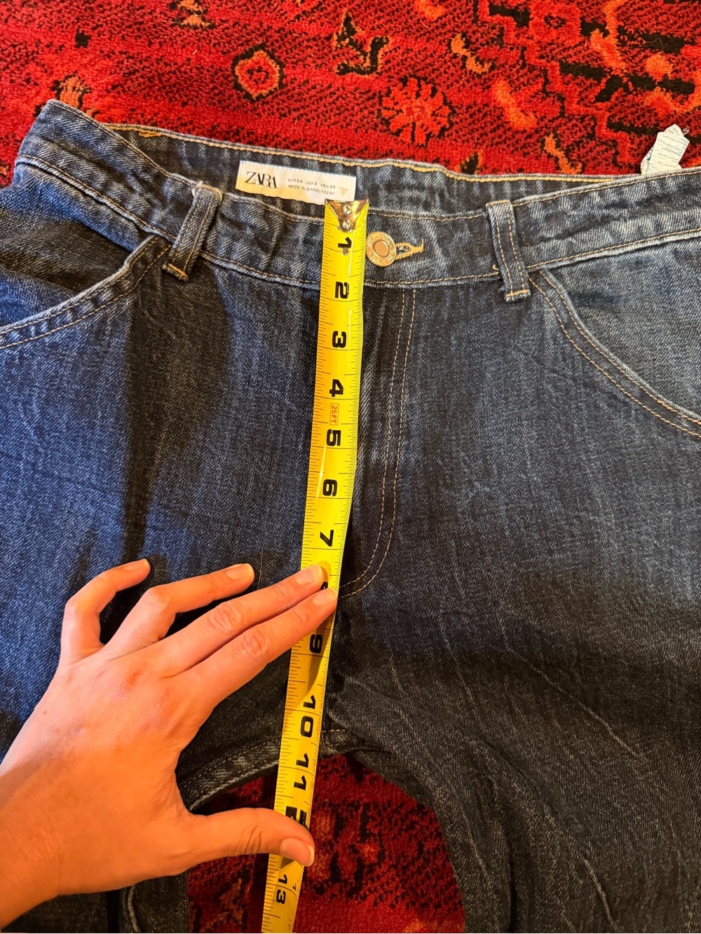 Zara Dark Wash Denim Jeans - barrel jeans - Picture 5 of 7